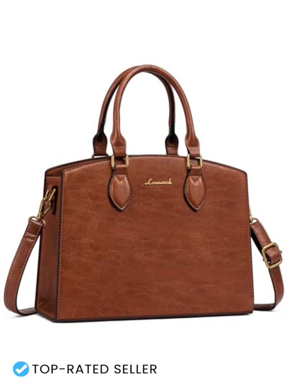 PU Leather Satchel Handbag Medium Vintage Shoulder Tote Crossbody